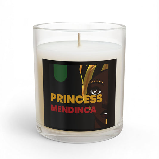 Princess Mendinca Glass Candle — 11 oz Decorative Scented Candle (Afrocentric, Empowerment Gift)