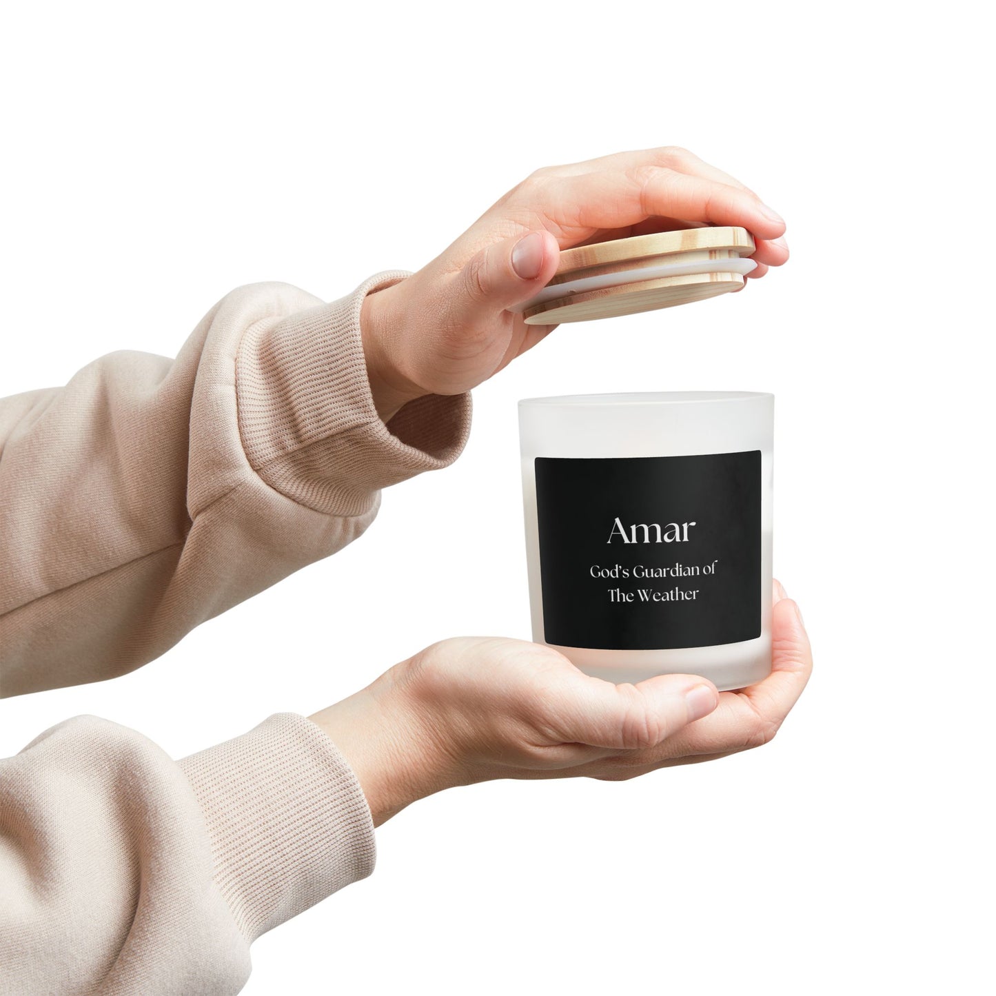 Amar's Frosted Glass Candle