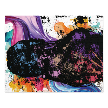 Abstract Color Splash Jigsaw Puzzle with Tin — 500‑Piece Art Puzzle Gift