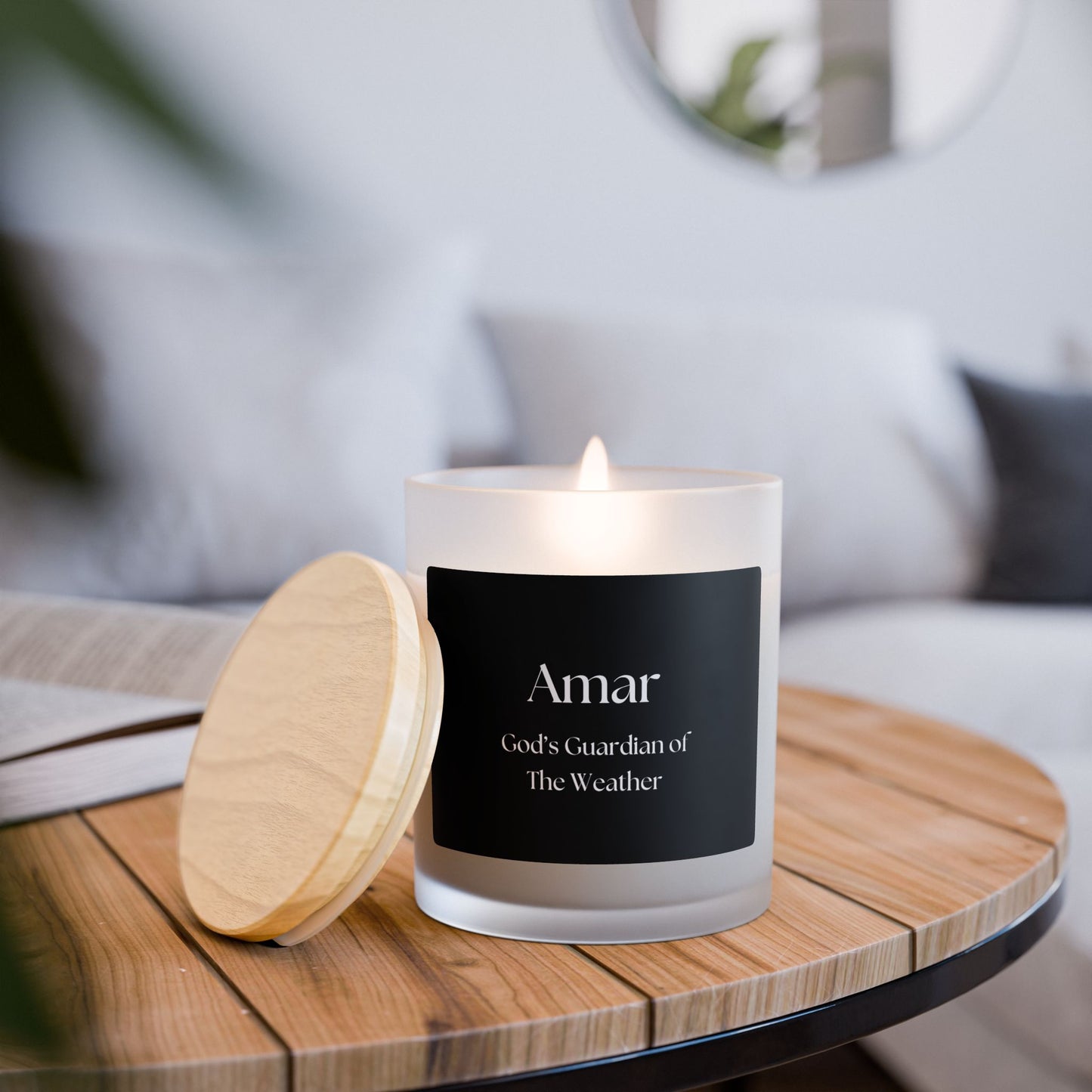 Amar's Frosted Glass Candle