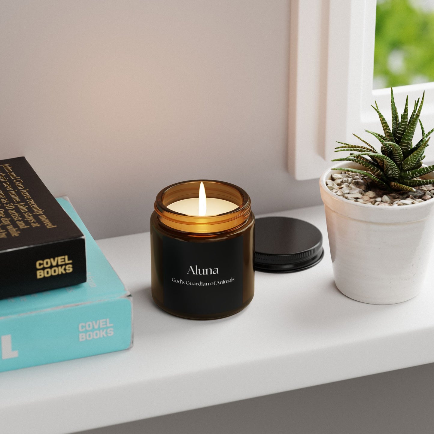 Aluna Scented Soy Candle — Amber Jar Aromatherapy Candle (Multi-Size)