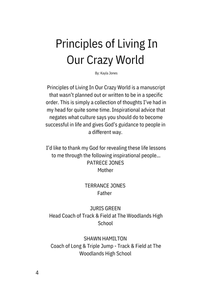 Principle of Living in Our Crazy World
