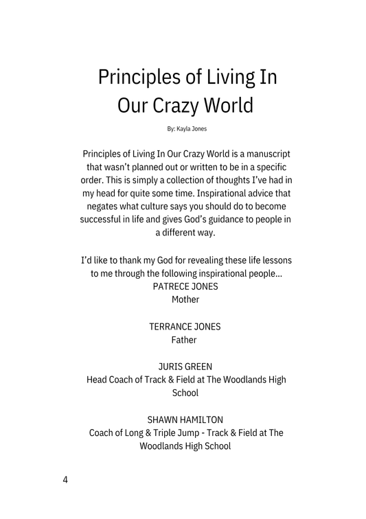Principle of Living in Our Crazy World